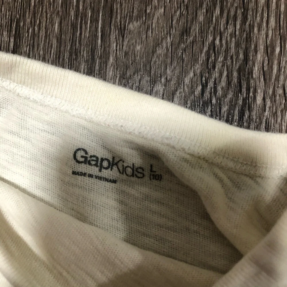 Gap Kids Skater T-shirt - Blue & White, L (10)